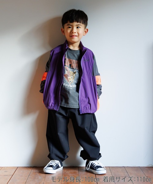 MAKE YOUR DAY（メイクユアデイ）の「レトロなウィンドブレーカー■80～140cm（ナイロンジャケット・キッズ・グレー/パープル/ミント・130/120/110/100/90/80/140）」の9枚目の写真