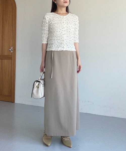 mysty woman（ミスティウーマン）の「ベルテッドナロースカート　 577251（スカート・レディース・ホワイト系その他/ブラック/グレイッシュベージュ・FREE）」の16枚目の写真