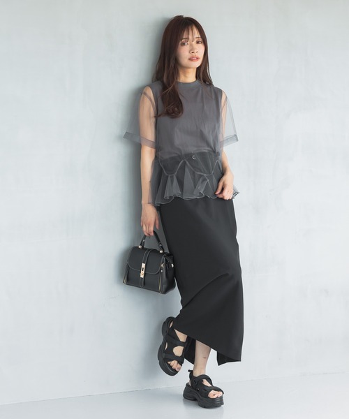 mysty woman（ミスティウーマン）の「ベルテッドナロースカート　 577251（スカート・レディース・ホワイト系その他/ブラック/グレイッシュベージュ・FREE）」の19枚目の写真