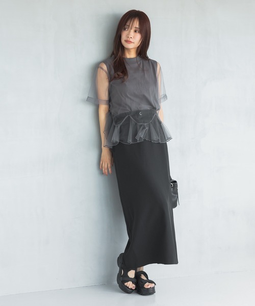 mysty woman（ミスティウーマン）の「ベルテッドナロースカート　 577251（スカート・レディース・ホワイト系その他/ブラック/グレイッシュベージュ・FREE）」の18枚目の写真