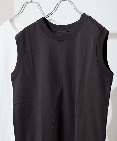 JOURNAL STANDARD(ジャーナルスタンダード)の「《追加3》汗ジミ防止天竺ノースリーブ(Tシャツ/カットソー・レディース・ホワイト/ブラック系その他/チャコールグレー・FREE)」の5枚目の写真