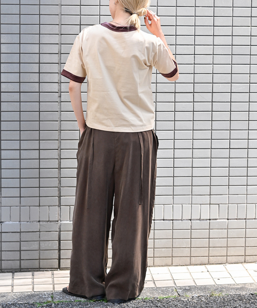 OUTDOOR PRODUCTS（アウトドアプロダクツ）の「ベロアリンガーTEE（Tシャツ/カットソー・レディース・ベージュ/ネイビー・FREE）」の17枚目の写真