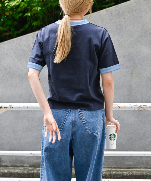 OUTDOOR PRODUCTS（アウトドアプロダクツ）の「ベロアリンガーTEE（Tシャツ/カットソー・レディース・ベージュ/ネイビー・FREE）」の22枚目の写真