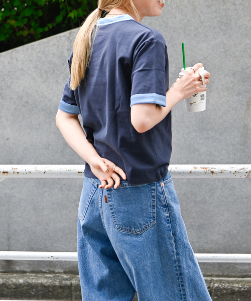 OUTDOOR PRODUCTS（アウトドアプロダクツ）の「ベロアリンガーTEE（Tシャツ/カットソー・レディース・ベージュ/ネイビー・FREE）」の11枚目の写真