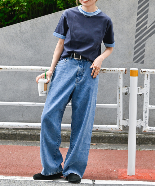 OUTDOOR PRODUCTS（アウトドアプロダクツ）の「ベロアリンガーTEE（Tシャツ/カットソー・レディース・ベージュ/ネイビー・FREE）」の13枚目の写真