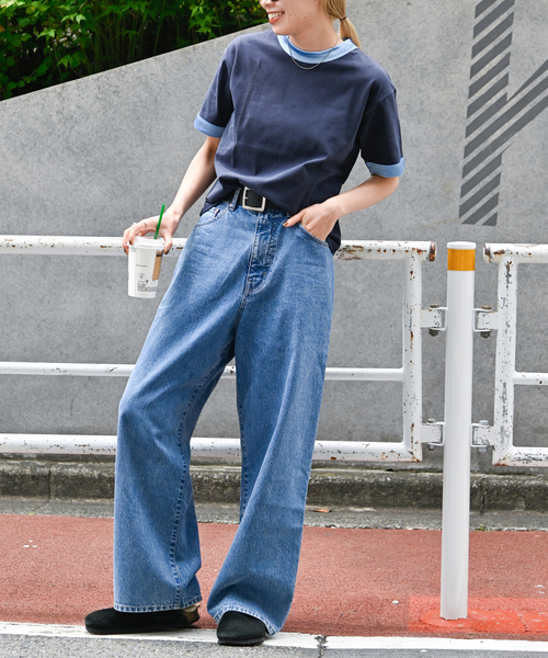 OUTDOOR PRODUCTS（アウトドアプロダクツ）の「ベロアリンガーTEE（Tシャツ/カットソー・レディース・ベージュ/ネイビー・FREE）」の14枚目の写真