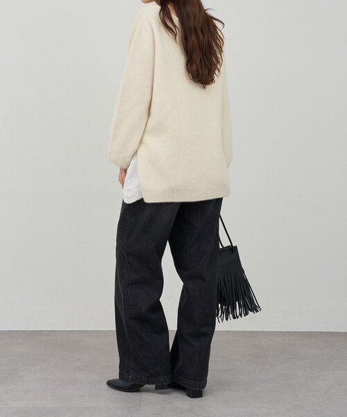 シーナリー　キーネックニット ファーウールキーネックニット（ニット/セーター）｜SHENERY