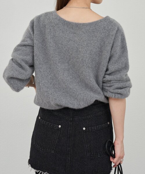 SHENERY（シーナリー）の「ファーウールキーネックニット（ニット/セーター・レディース・グレー/オフホワイト/ピンク・FREE）」の4枚目の写真