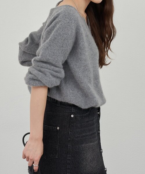 セール】ファーウールキーネックニット（ニット/セーター）｜SHENERY