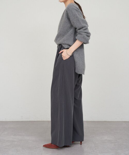 SHENERY（シーナリー）の「ファーウールキーネックニット（ニット/セーター・レディース・グレー/オフホワイト/ピンク・FREE）」の9枚目の写真