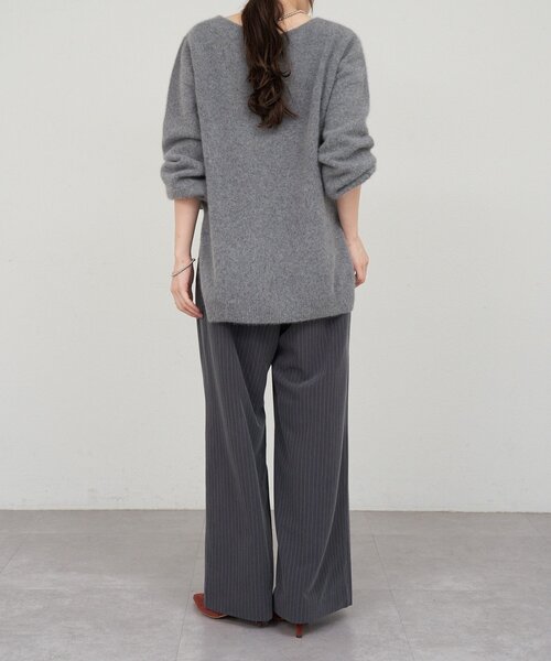 SHENERY（シーナリー）の「ファーウールキーネックニット（ニット/セーター・レディース・グレー/オフホワイト/ピンク・FREE）」の10枚目の写真