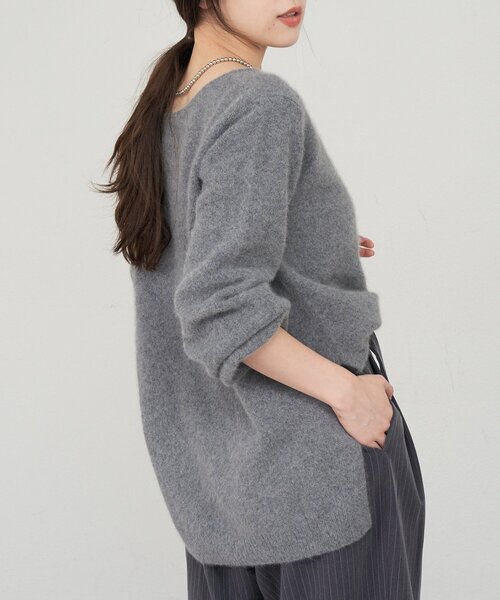 SHENERY（シーナリー）の「ファーウールキーネックニット（ニット/セーター・レディース・グレー/オフホワイト/ピンク・FREE）」の15枚目の写真