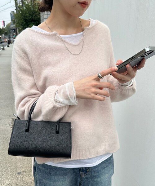 SHENERY（シーナリー）の「ファーウールキーネックニット（ニット/セーター・レディース・グレー/オフホワイト/ピンク・FREE）」の16枚目の写真