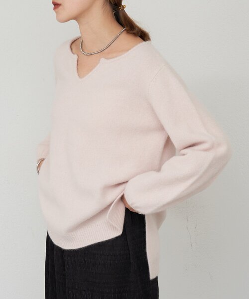 ファーウールキーネックニット（ニット/セーター）｜SHENERY