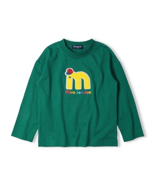 Moujonjon（ムージョンジョン）の「ロゴ・バスワッペン付長袖Ｔシャツ（Tシャツ/カットソー・キッズ・ネイビー/グリーン・80/90/100/110）」の3枚目の写真