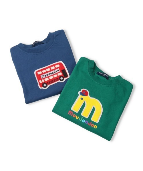 Moujonjon（ムージョンジョン）の「ロゴ・バスワッペン付長袖Ｔシャツ（Tシャツ/カットソー・キッズ・ネイビー/グリーン・80/90/100/110）」の9枚目の写真