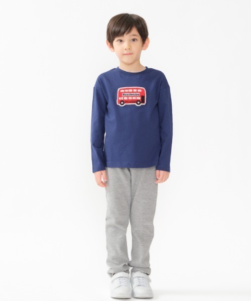 Moujonjon（ムージョンジョン）の「ロゴ・バスワッペン付長袖Ｔシャツ（Tシャツ/カットソー・キッズ・ネイビー/グリーン・80/90/100/110）」の10枚目の写真