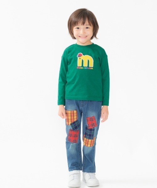 Moujonjon（ムージョンジョン）の「ロゴ・バスワッペン付長袖Ｔシャツ（Tシャツ/カットソー・キッズ・ネイビー/グリーン・80/90/100/110）」の11枚目の写真