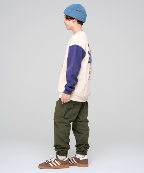 KRIFF MAYER Kid's Collection（クリフメイヤーキッズコレクション）の「綿カーゴジョガーパンツ（カーゴパンツ・キッズ・チャコール/ブラウン/ブラック/カーキ・120/130/140/150/160/170）」の7枚目の写真