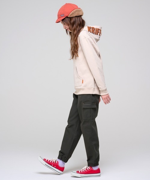 KRIFF MAYER Kid's Collection（クリフメイヤーキッズコレクション）の「綿カーゴジョガーパンツ（カーゴパンツ・キッズ・チャコール/ブラウン/ブラック/カーキ・120/130/140/150/160/170）」の10枚目の写真