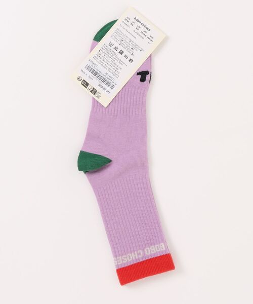 BOBO CHOSES(ボボショーズ)の「Tic Tac Toe short socks(ソックス/靴下・キッズ・パープル・23-25/26-28/29-31/32-34/35-37/38-40)」の5枚目の写真