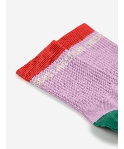 BOBO CHOSES(ボボショーズ)の「Tic Tac Toe short socks(ソックス/靴下・キッズ・パープル・23-25/26-28/29-31/32-34/35-37/38-40)」の2枚目の写真