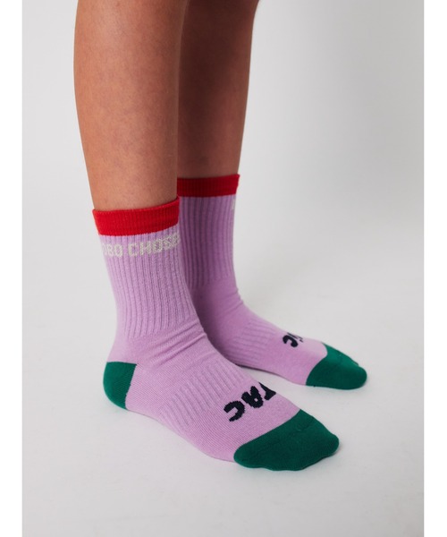BOBO CHOSES(ボボショーズ)の「Tic Tac Toe short socks(ソックス/靴下・キッズ・パープル・23-25/26-28/29-31/32-34/35-37/38-40)」の4枚目の写真