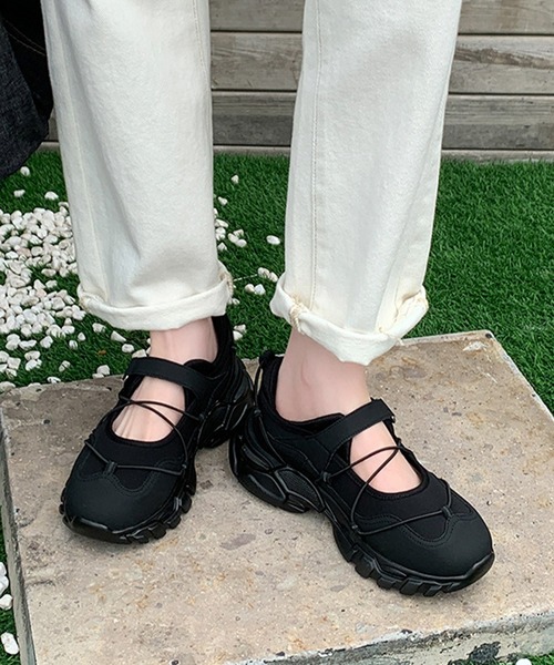 セール】ナロー ストラップ付き 厚底 メリージェーン シューズ