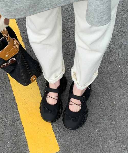 セール】ナロー ストラップ付き 厚底 メリージェーン シューズ