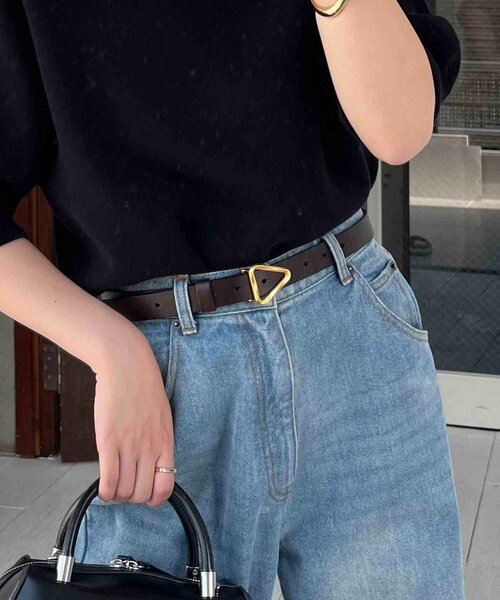 CAPRICIEUX LE'MAGE(カプリシューレマージュ)の「トライアングルバックルベルト(ベルト・レディース・ブラック/ブラウン・FREE)」の12枚目の写真