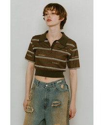 Knuth Marf logo stripe polo knit
