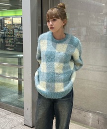 デザイン　モヘアニット　古着 セール】モヘアライクローゲージニット（ニット/セーター