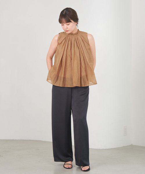 MARILYN MOON/マリリンムーン Sheer gather BL ブラウス（シャツ