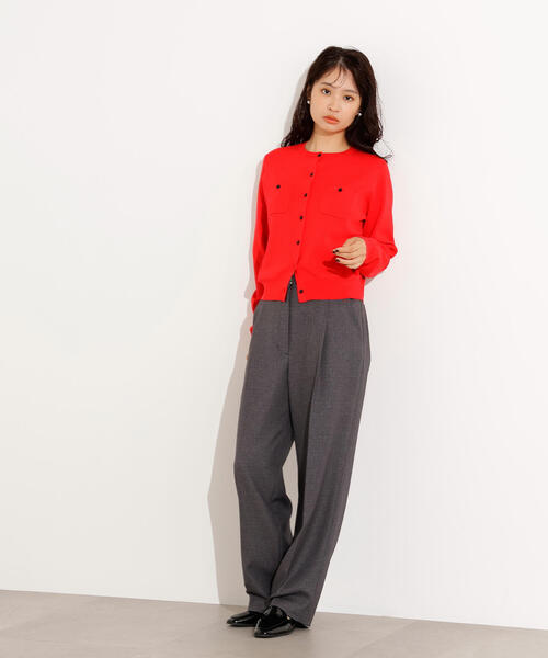 N.（N. Natural Beauty Basic）（エヌエヌナチュラルビューティーベーシック）の「【PS/低身長サイズ】ツィーディーワンタックストレートパンツ（その他パンツ・レディース・ブラウン/チャコールグレー/ベージュ・SMALL/MEDIUM/PS）」の14枚目の写真