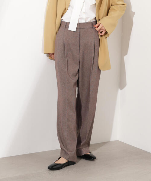 N.（N. Natural Beauty Basic）（エヌエヌナチュラルビューティーベーシック）の「【PS/低身長サイズ】ツィーディーワンタックストレートパンツ（その他パンツ・レディース・ブラウン/チャコールグレー/ベージュ・SMALL/MEDIUM/PS）」の4枚目の写真