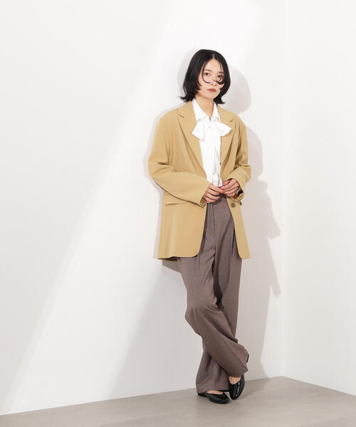 N.（N. Natural Beauty Basic）（エヌエヌナチュラルビューティーベーシック）の「【PS/低身長サイズ】ツィーディーワンタックストレートパンツ（その他パンツ・レディース・ブラウン/チャコールグレー/ベージュ・SMALL/MEDIUM/PS）」の5枚目の写真