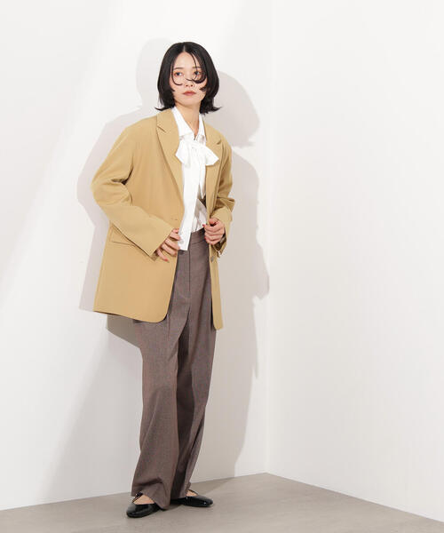 N.（N. Natural Beauty Basic）（エヌエヌナチュラルビューティーベーシック）の「【PS/低身長サイズ】ツィーディーワンタックストレートパンツ（その他パンツ・レディース・ブラウン/チャコールグレー/ベージュ・SMALL/MEDIUM/PS）」の6枚目の写真