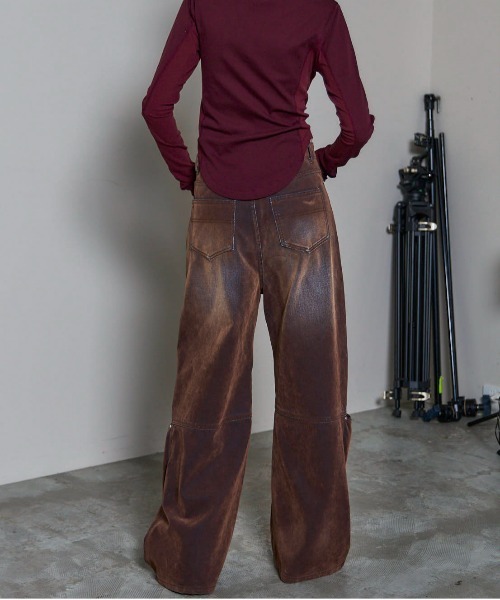 Cover Leg Flocky Denim Pants/カバーレッグフロッキーデニム