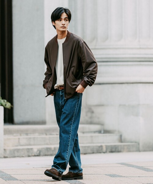 green label relaxing（グリーンレーベルリラクシング）の「FREELITCH リブ ブルゾン -ストレッチ-（ブルゾン・メンズ・ダークグレー/ブラック/ダークブラウン・S/M/L/XL）」の5枚目の写真