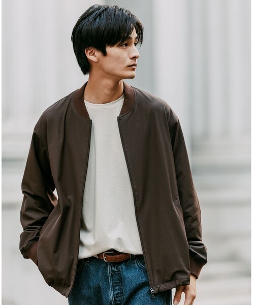 green label relaxing（グリーンレーベルリラクシング）の「FREELITCH リブ ブルゾン -ストレッチ-（ブルゾン・メンズ・ダークグレー/ブラック/ダークブラウン・S/M/L/XL）」の6枚目の写真