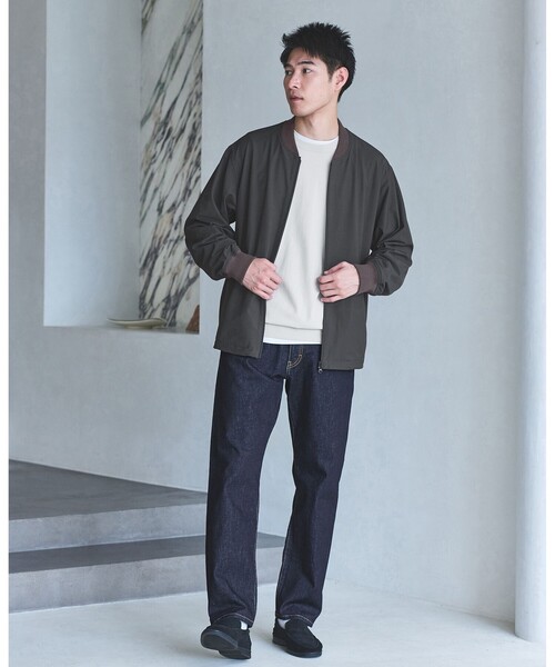 green label relaxing（グリーンレーベルリラクシング）の「FREELITCH リブ ブルゾン -ストレッチ-（ブルゾン・メンズ・ダークグレー/ブラック/ダークブラウン・S/M/L/XL）」の7枚目の写真