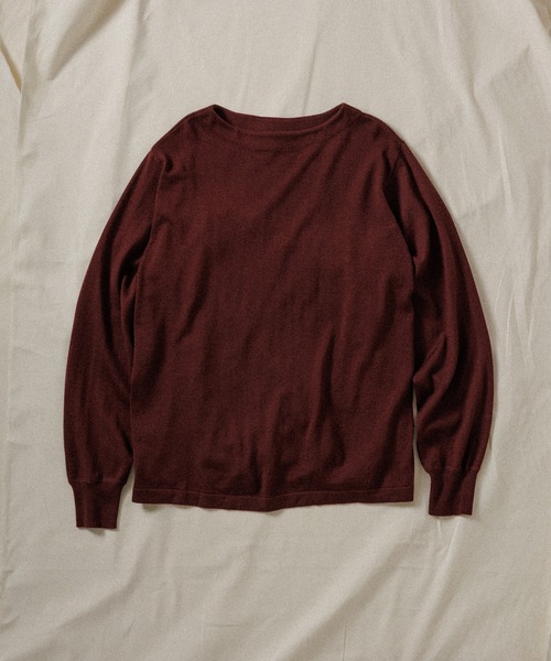 WILD LIFE TAILOR Adam et Rope'(ワイルドテーラーアダムエロペ )の「【WILD LIFE TAILOR】BOAT NECK LS KNIT(ニット/セーター・メンズ・ブルー/クリーム/ワイン・M/L)」の3枚目の写真