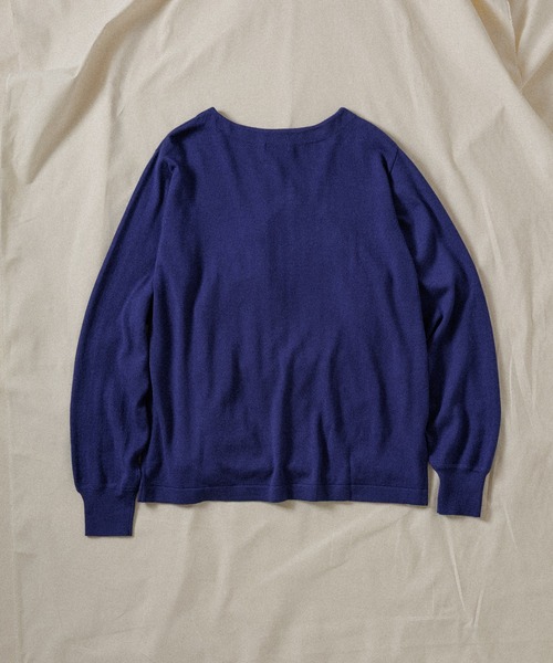 WILD LIFE TAILOR Adam et Rope'(ワイルドテーラーアダムエロペ )の「【WILD LIFE TAILOR】BOAT NECK LS KNIT(ニット/セーター・メンズ・ブルー/クリーム/ワイン・M/L)」の4枚目の写真