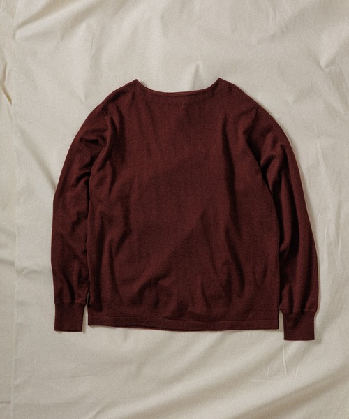 WILD LIFE TAILOR Adam et Rope'(ワイルドテーラーアダムエロペ )の「【WILD LIFE TAILOR】BOAT NECK LS KNIT(ニット/セーター・メンズ・ブルー/クリーム/ワイン・M/L)」の5枚目の写真