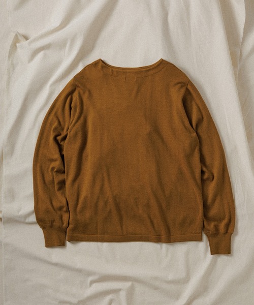 WILD LIFE TAILOR Adam et Rope'(ワイルドテーラーアダムエロペ )の「【WILD LIFE TAILOR】BOAT NECK LS KNIT(ニット/セーター・メンズ・ブルー/クリーム/ワイン・M/L)」の6枚目の写真
