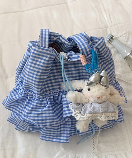 Ressaca（レサーカ）の「ギンガムチェックフリル巾着トートバッグ（トートバッグ・レディース・ブルー/ピンク/レッド/ブラック・FREE）」の22枚目の写真