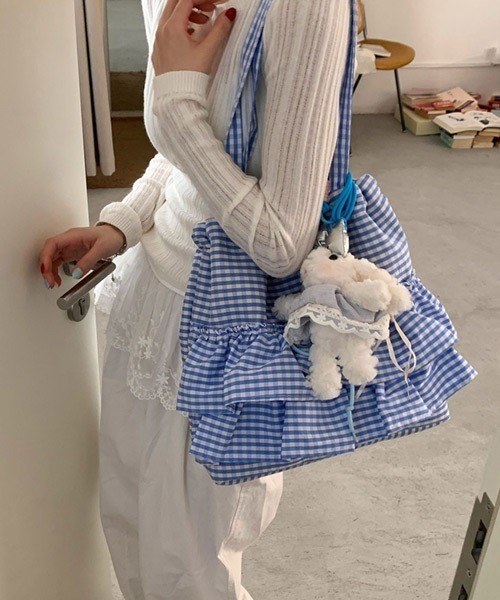 Ressaca（レサーカ）の「ギンガムチェックフリル巾着トートバッグ（トートバッグ・レディース・ブルー/ピンク/レッド/ブラック・FREE）」の20枚目の写真