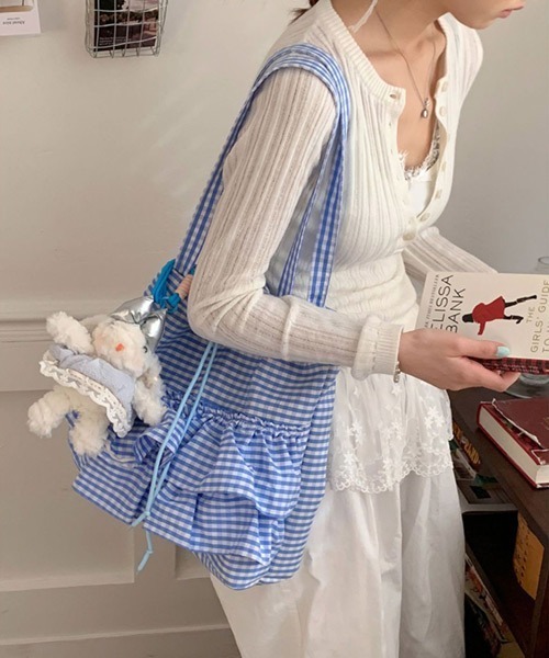 Ressaca（レサーカ）の「ギンガムチェックフリル巾着トートバッグ（トートバッグ・レディース・ブルー/ピンク/レッド/ブラック・FREE）」の21枚目の写真