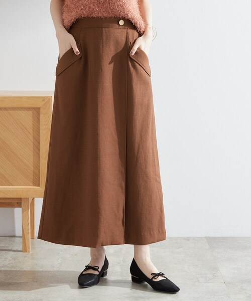 grove（グローブ）の「◆秋先取り　フラップポケットラップスカート（スカート・レディース・ブラウン系その他/ブラック・03/02/05/04/01）」の2枚目の写真