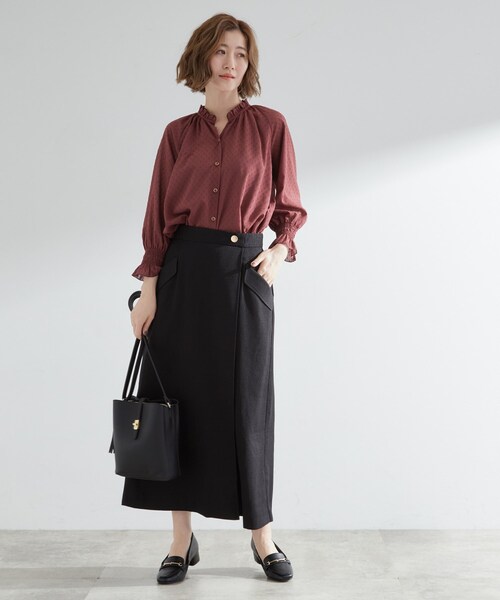 grove（グローブ）の「◆秋先取り　フラップポケットラップスカート（スカート・レディース・ブラウン系その他/ブラック・03/02/05/04/01）」の4枚目の写真